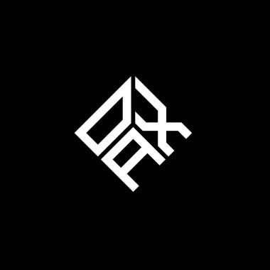Siyah arkaplanda OAX harf logosu tasarımı. OAX yaratıcı harflerin baş harfleri logo kavramı. OAX harf tasarımı.