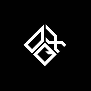 Siyah arkaplanda OQX harf logosu tasarımı. OQX yaratıcı harflerin baş harfleri logo kavramı. OQX harf tasarımı.
