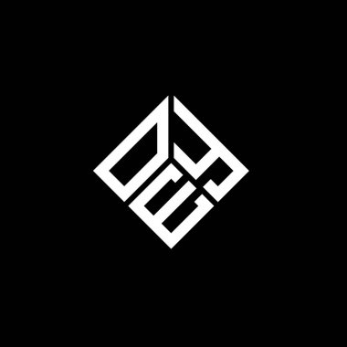 Siyah arka planda OEY harf logosu tasarımı. Yaratıcı harflerin baş harfleri logo konsepti. OEY harf tasarımı.