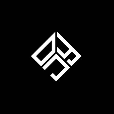 Siyah arka planda OJY harf logosu tasarımı. OJY yaratıcı harflerin baş harfleri logo kavramı. OJY harf tasarımı.