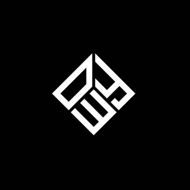 Siyah arka planda OWY harf logosu tasarımı. OWY yaratıcı harfler logosu konsepti. OWY harf tasarımı.