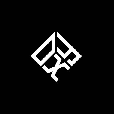 Siyah arkaplanda OXY harf logosu tasarımı. OXY yaratıcı harflerin baş harfleri logo kavramı. OXY harf tasarımı.