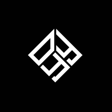 Siyah arka planda OYY harf logosu tasarımı. Çok yaratıcı harflerin baş harfleri logo konsepti. OYY harf tasarımı.