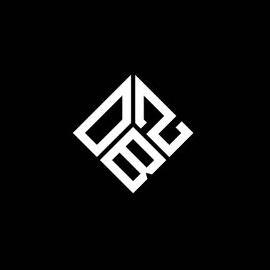 Siyah arka planda OBZ harfi logo tasarımı. OBZ yaratıcı harflerin baş harfleri logo kavramı. OBZ harf tasarımı.