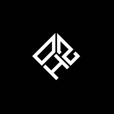 Siyah arka planda OHZ harf logosu tasarımı. OHZ yaratıcı harflerin baş harfleri logo kavramı. OHZ harf tasarımı.