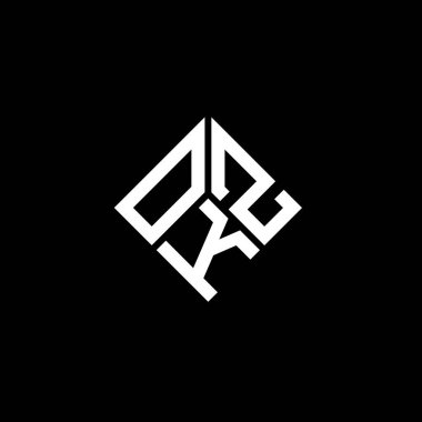 Siyah arka planda OKZ harf logosu tasarımı. Tamam, yaratıcı harflerin baş harfleri logo konsepti. OKZ harf tasarımı.