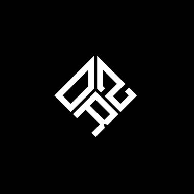 Siyah arkaplanda ORZ harf logosu tasarımı. ORZ yaratıcı harflerin baş harfleri logo kavramı. ORZ harf tasarımı.