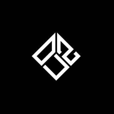 Siyah arka planda OUZ harfi logo tasarımı. OUZ yaratıcı harflerin baş harfleri logo kavramı. OUZ harf tasarımı.