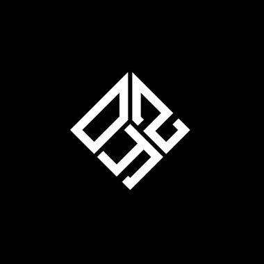 Siyah arka planda OYZ harfi logo tasarımı. OYZ yaratıcı harf logosu kavramı. OYZ harf tasarımı.