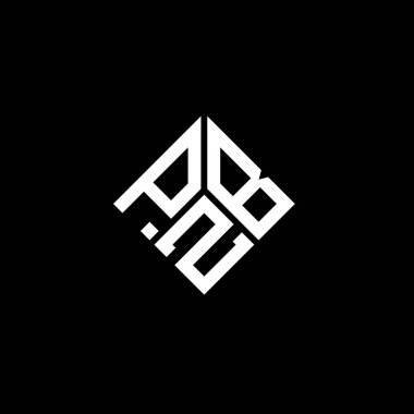 Siyah arka planda PZB harfi logo tasarımı. PZB yaratıcı harflerin baş harfleri logo kavramı. PZB harf tasarımı.