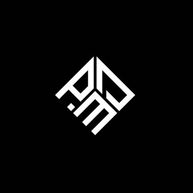Siyah arka planda PMD harf logosu tasarımı. PMD yaratıcı harflerin baş harfleri logo kavramı. PMD harf tasarımı.