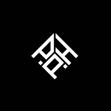 Siyah arkaplanda PPH harf logosu tasarımı. PPH yaratıcı harflerin baş harfleri logo kavramı. PPH harf tasarımı.