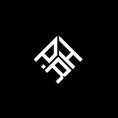 Siyah arkaplanda PRH harf logosu tasarımı. PRH yaratıcı harflerin baş harfleri logo kavramı. PRH harf tasarımı.