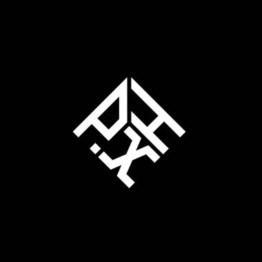 Siyah arkaplanda PXH harf logosu tasarımı. PXH yaratıcı harflerin baş harfleri logo kavramı. PXH harf tasarımı.
