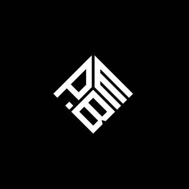 Siyah arka planda PBM harfi logo tasarımı. PBM yaratıcı harflerin baş harfleri logo kavramı. PBM harf tasarımı.