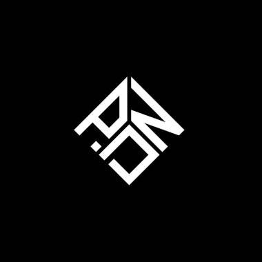 Siyah arkaplanda PDN harf logosu tasarımı. PDN yaratıcı harflerin baş harfleri logo kavramı. PDN harf tasarımı.