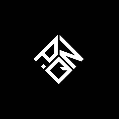 Siyah arkaplanda PQN harf logosu tasarımı. PQN yaratıcı harflerin baş harfleri logo kavramı. PQN harf tasarımı.