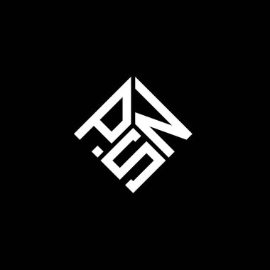 Siyah arka planda PSN harf logosu tasarımı. PSN yaratıcı harflerin baş harfleri logo kavramı. PSN harf tasarımı.