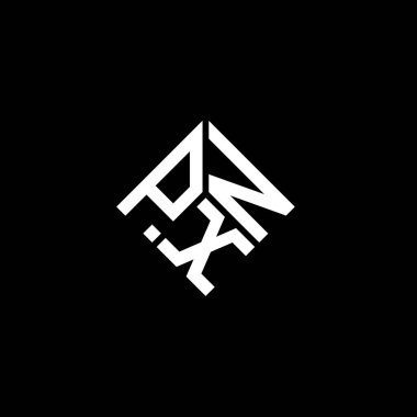 Siyah arkaplanda PXN harf logosu tasarımı. PXN yaratıcı harflerin baş harfleri logo kavramı. PXN harf tasarımı.