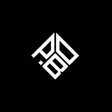 Siyah arka planda PBO harf logosu tasarımı. PBO yaratıcı harflerin baş harfleri logo konsepti. PBO harf tasarımı.