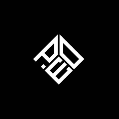 PEO harfi logo tasarımı siyah arka planda. PEO yaratıcı harflerin baş harfleri logo kavramı. PEO harf tasarımı.