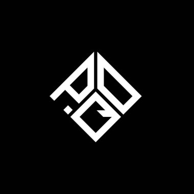 Siyah arka planda PQO harf logosu tasarımı. PQO yaratıcı harflerin baş harfleri logo kavramı. PQO harf tasarımı.