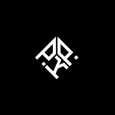 Siyah arkaplanda PKP harf logosu tasarımı. PKP yaratıcı harflerin baş harfleri logo kavramı. PKP harf tasarımı.