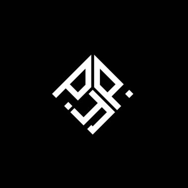 Siyah arkaplanda PYP harf logosu tasarımı. PYP yaratıcı harflerin baş harfleri logo kavramı. PYP harf tasarımı.