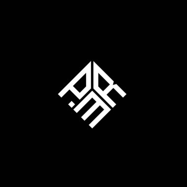 Siyah arka planda PMR harfi logo tasarımı. PMR yaratıcı harflerin baş harfleri logo kavramı. PMR harf tasarımı.