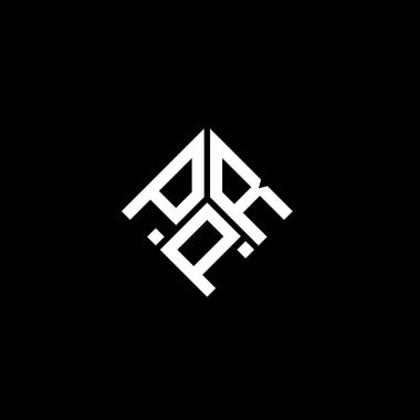 Siyah arkaplanda PPR harf logosu tasarımı. PPR yaratıcı harflerin baş harfleri logo kavramı. PPR harf tasarımı.