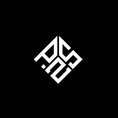 Siyah arkaplanda PZS harf logosu tasarımı. PZS yaratıcı harf logosu konsepti. PZS harf tasarımı.