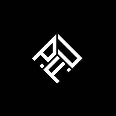 Siyah arka planda PFU harf logosu tasarımı. PFU yaratıcı harflerin baş harfleri logo kavramı. PFU harf tasarımı.