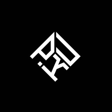 Siyah arka planda PKU harf logosu tasarımı. PKU yaratıcı harflerin baş harfleri logo kavramı. PKU harf tasarımı.