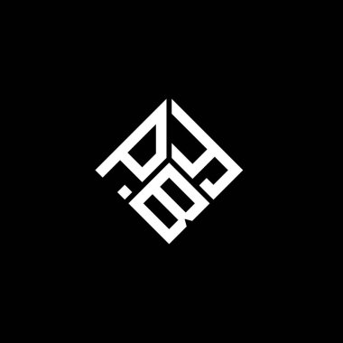 Siyah arka planda PBY harfi logo tasarımı. PBY yaratıcı harflerin baş harfleri logo kavramı. PBY harf tasarımı.