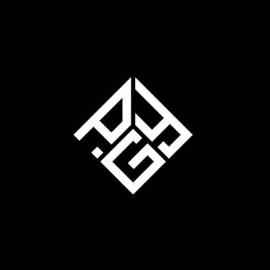 Siyah arkaplanda PGY harf logosu tasarımı. PGY yaratıcı harf logosu konsepti. PGY harf tasarımı.