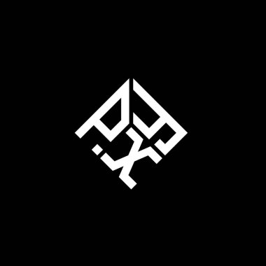 Siyah arkaplanda PXY harf logosu tasarımı. PXY yaratıcı harflerin baş harfleri logo kavramı. PXY harf tasarımı.