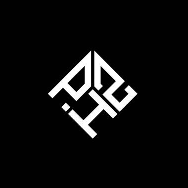Siyah arkaplanda PHZ harf logosu tasarımı. PHZ yaratıcı harflerin baş harfleri logo kavramı. PHZ harf tasarımı.