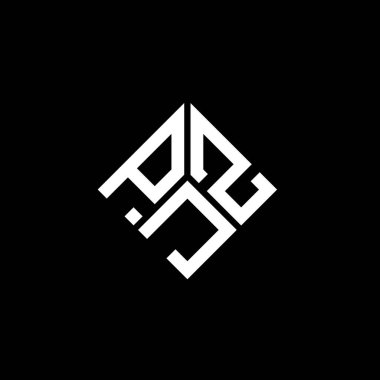 Siyah arkaplanda PJZ harf logosu tasarımı. PJZ yaratıcı harflerin baş harfleri logo kavramı. PJZ harf tasarımı.
