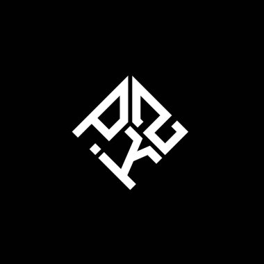 Siyah arkaplanda PKZ harf logosu tasarımı. PKZ yaratıcı harflerin baş harfleri logo kavramı. PKZ harf tasarımı.