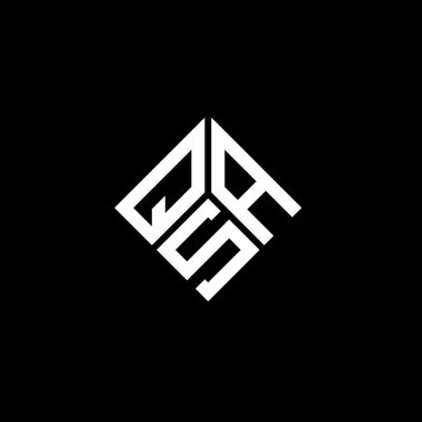 Siyah arka planda QSA harf logosu tasarımı. QSA yaratıcı harflerin baş harfleri logo kavramı. QSA harf tasarımı.