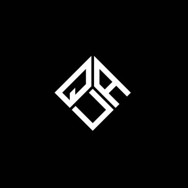 Siyah arka planda QUA harf logosu tasarımı. QUA yaratıcı harf logosu konsepti. QUA harf tasarımı.