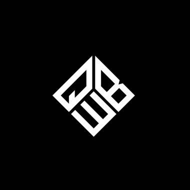 QWB harfi logo tasarımı siyah arkaplan üzerine. QWB yaratıcı harflerin baş harfleri logo kavramı. QWB harf tasarımı.