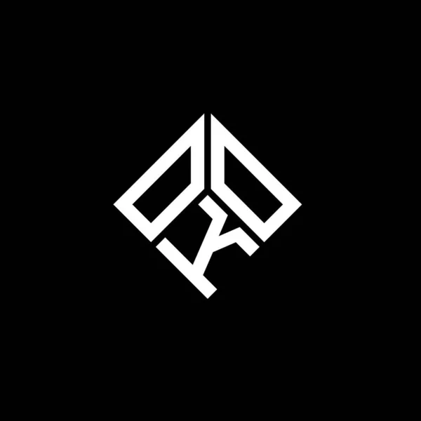 Diseño Del Logotipo Letra Oko Sobre Fondo Negro Oko Iniciales — Archivo Imágenes Vectoriales