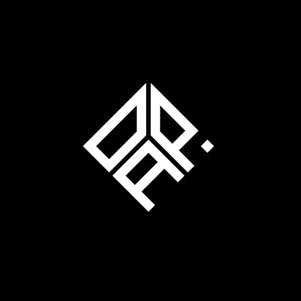 Siyah Arka Planda Oap Harf Logosu Tasarımı Oap Yaratıcı Harflerin — Stok Vektör