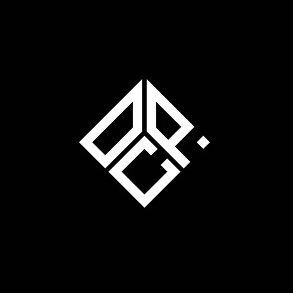 Diseño Del Logotipo Letra Ocp Sobre Fondo Negro Ocp Iniciales — Archivo Imágenes Vectoriales
