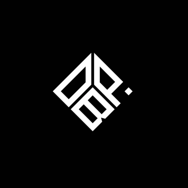 Obp Lettre Logo Conception Sur Fond Noir Obp Initiales Créatives — Image vectorielle