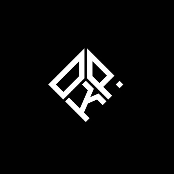 Σχεδιασμός Λογότυπου Γραμμάτων Okp Μαύρο Φόντο Δημιουργικά Αρχικά Okp Έννοια — Διανυσματικό Αρχείο