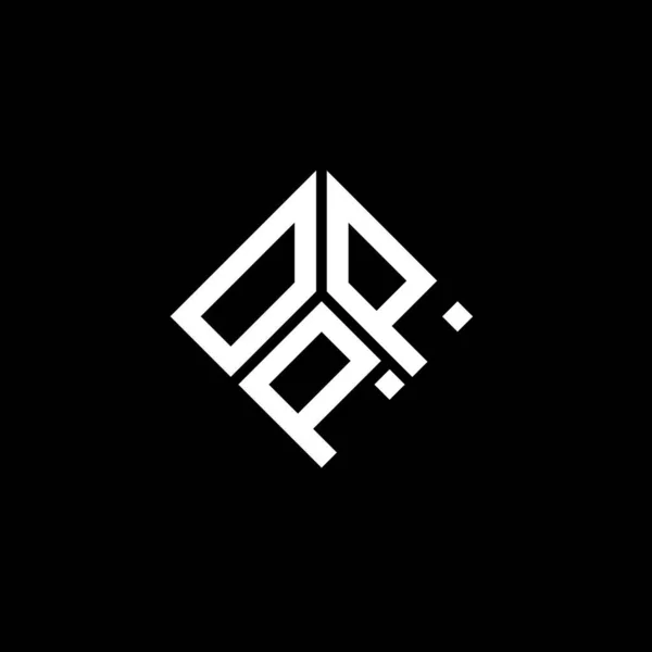Opp Lettre Logo Design Sur Fond Noir Opp Initiales Créatives — Image vectorielle