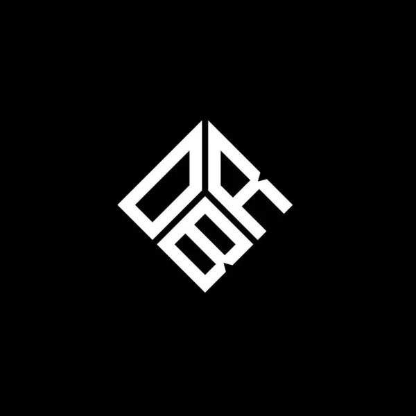 Obr Lettre Logo Conception Sur Fond Noir Obr Initiales Créatives — Image vectorielle