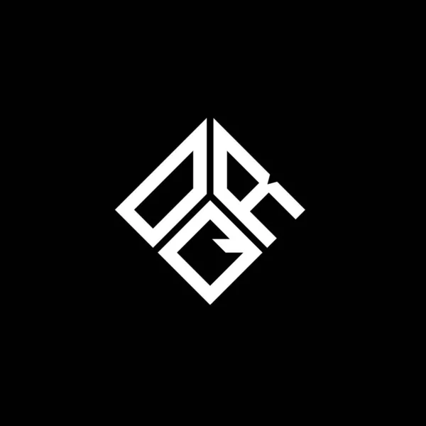 Design Logotipo Carta Oqr Fundo Preto Oqr Iniciais Criativas Conceito — Vetor de Stock